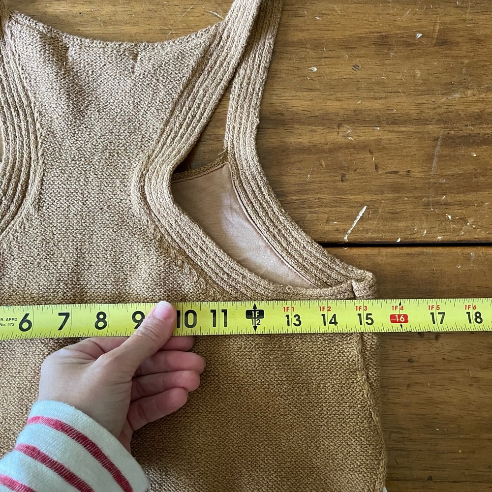 Anthropologie Tan and White Twofer Tank Top - Picture 7 of 9